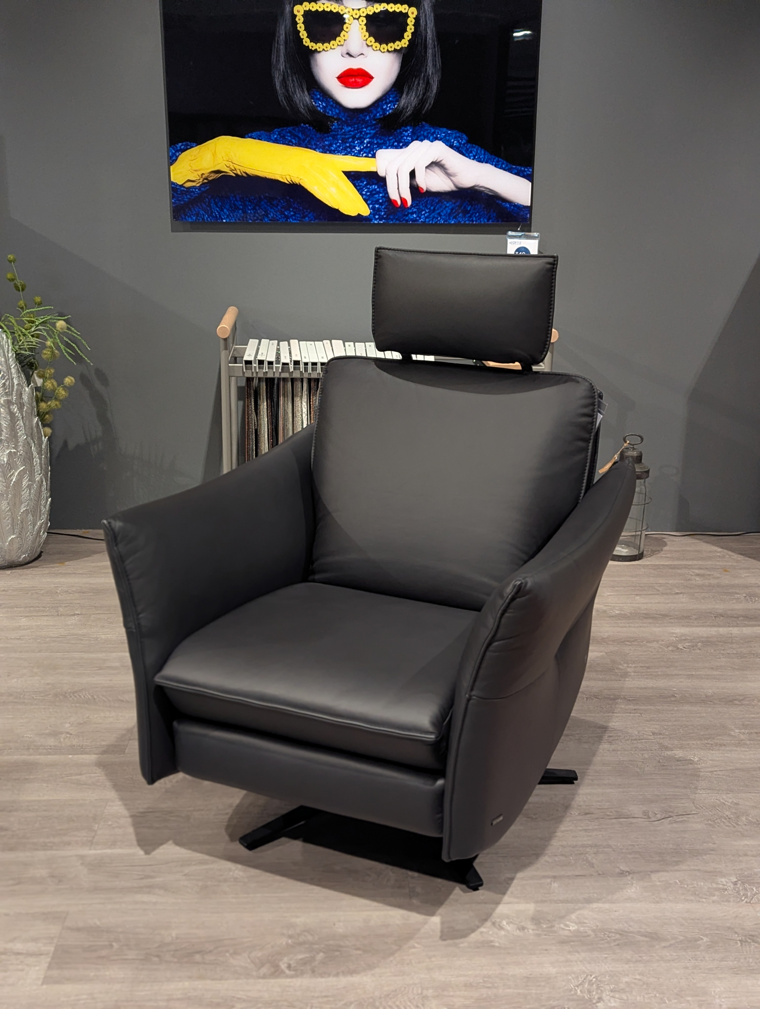 Himolla Relax-Sessel CUMUREX -  Leder SOFT-N alpin 22 - Kopfteil ausklappbar und im Neigungswinkel verstellbar