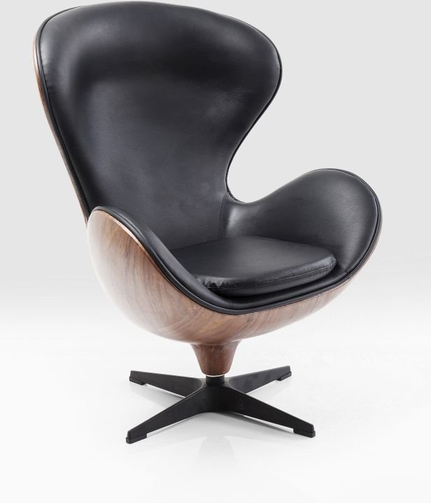 KARE Drehsessel Lounge Black Walnut Schwarz, Walnuss 114,00cm