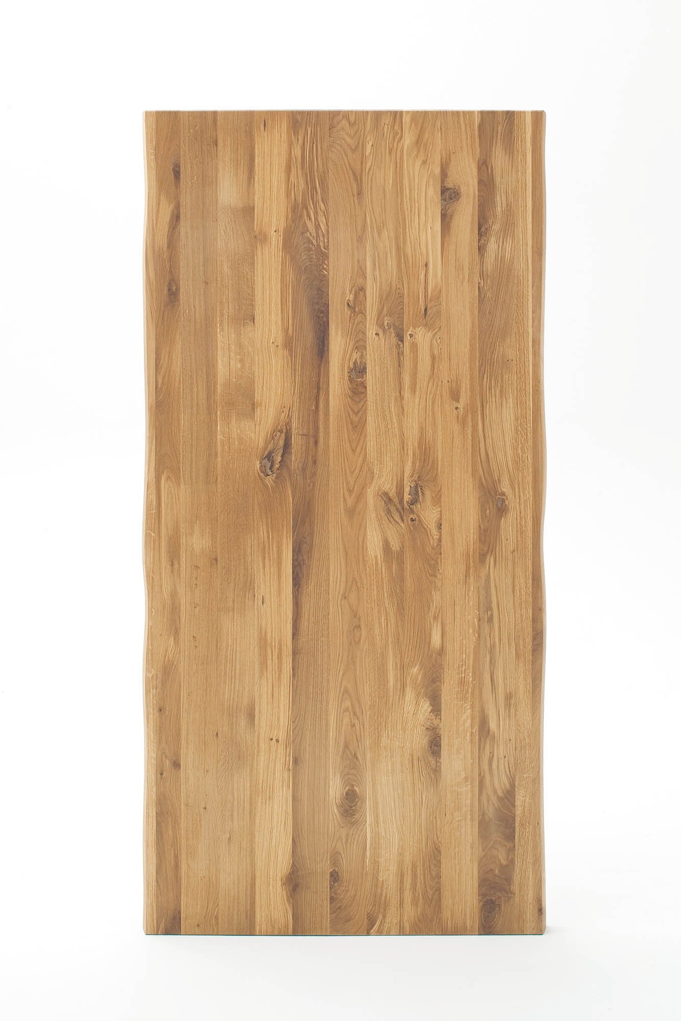 Elfo Möbel Esstisch Eiche geölt Durchg. Lamelle mit Baumkante , Gestell: X-Fuß Schwarz , 240 x 100 cm , Walton S1002524 + S3000TXS