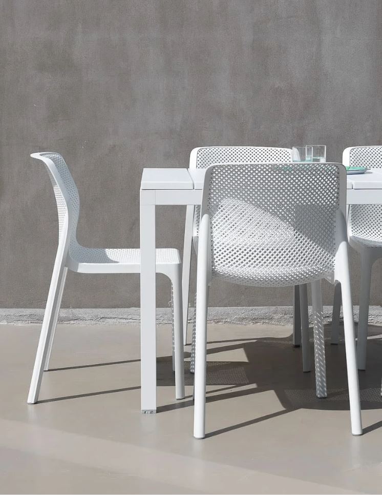 Nardi Tisch Rio 140 - Farbe bianco - weiß, Matt-Effekt, Füße höhenverstellbar, ausziehbar, rutschfest