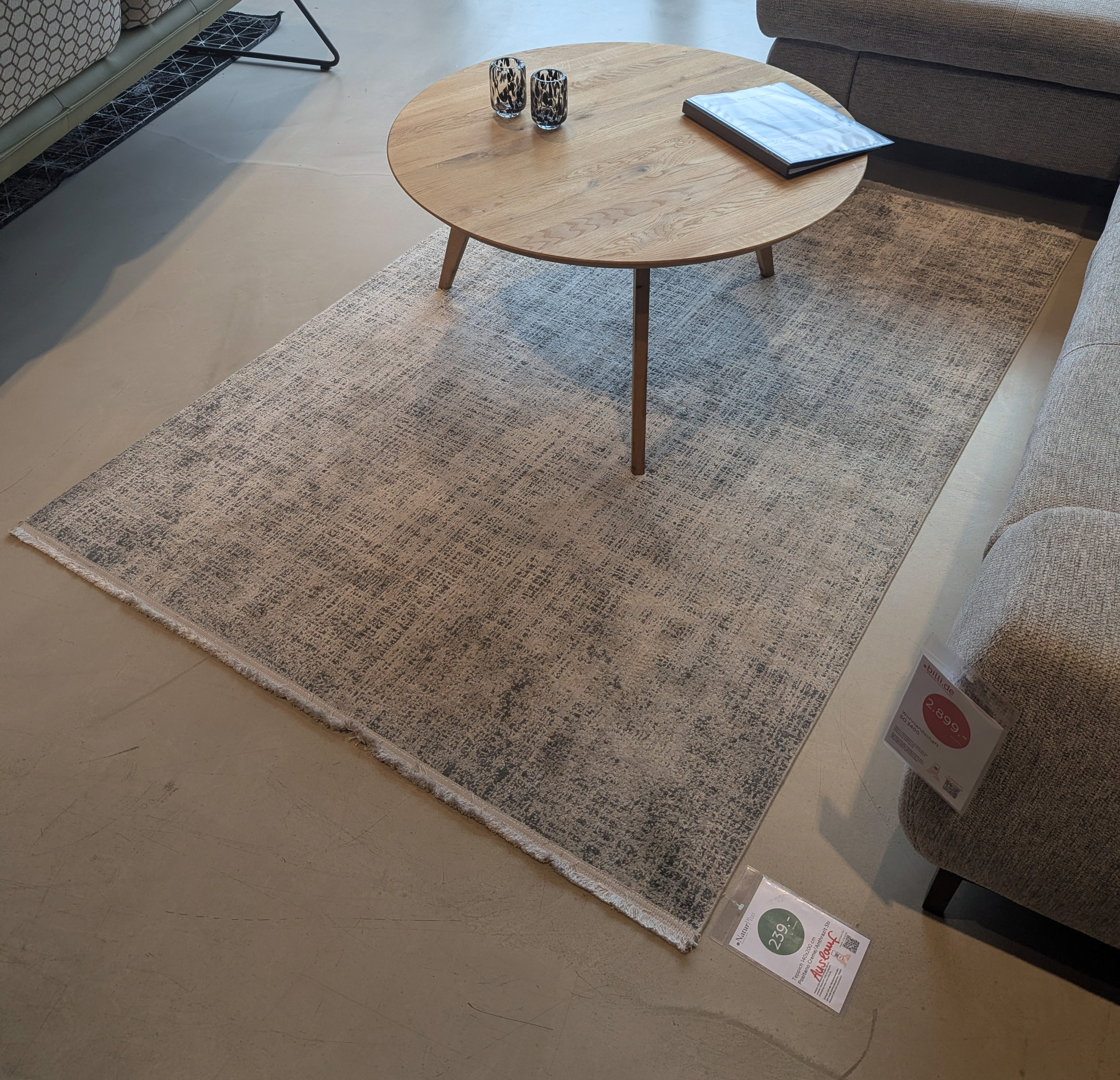Teppich 140x200 cm POSITANO CREME/ANTHRAZIT STREIFEN 