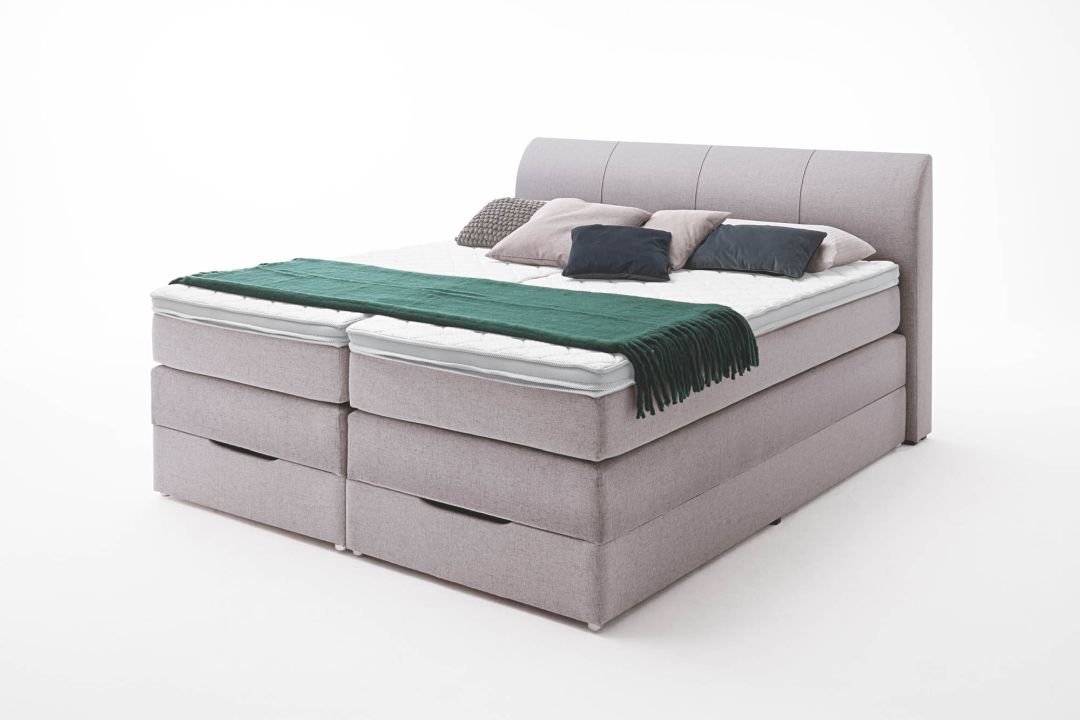 sun garden Boxspringbett BX1440 Modesto silber 180 x 200 cm