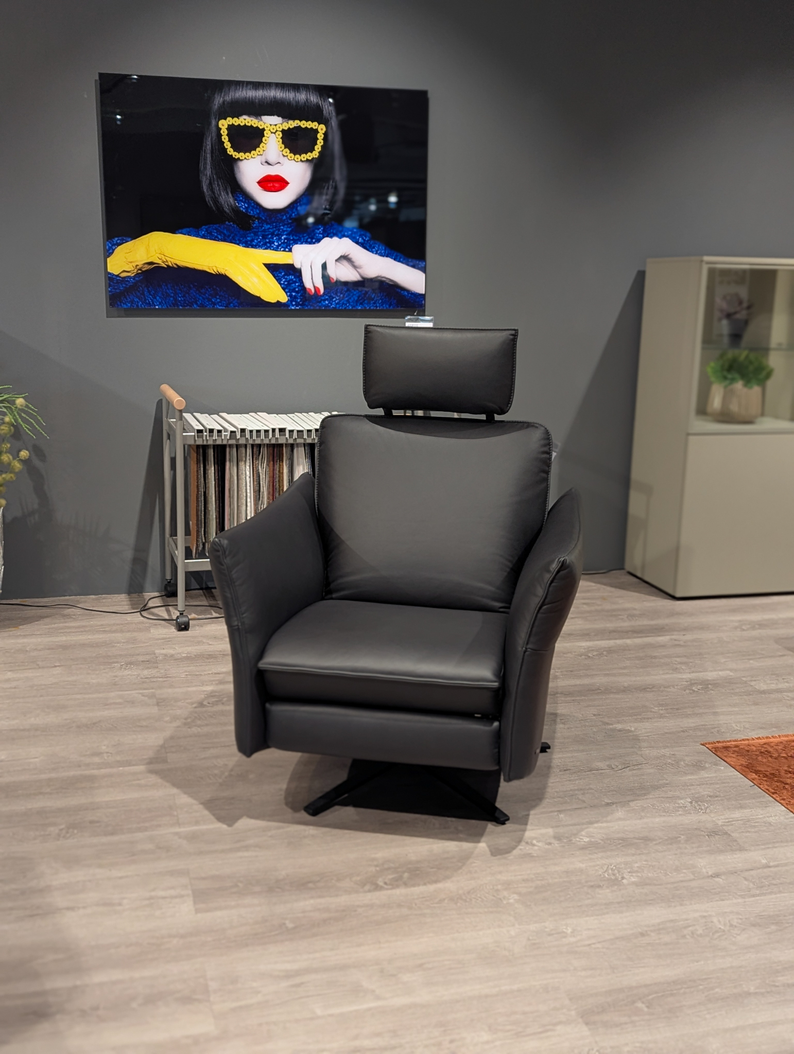 Himolla Relax-Sessel CUMUREX -  Leder SOFT-N alpin 22 - Kopfteil ausklappbar und im Neigungswinkel verstellbar