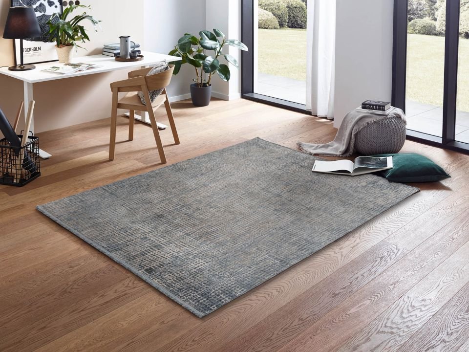 Astra Teppich Sarezzo gitter blau 133 x 190 cm