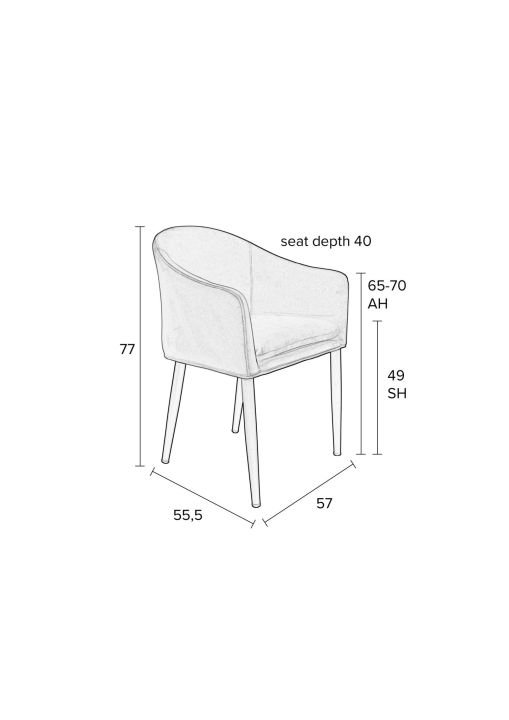  Armlehnenstuhl Catelyn Velvet schwarz