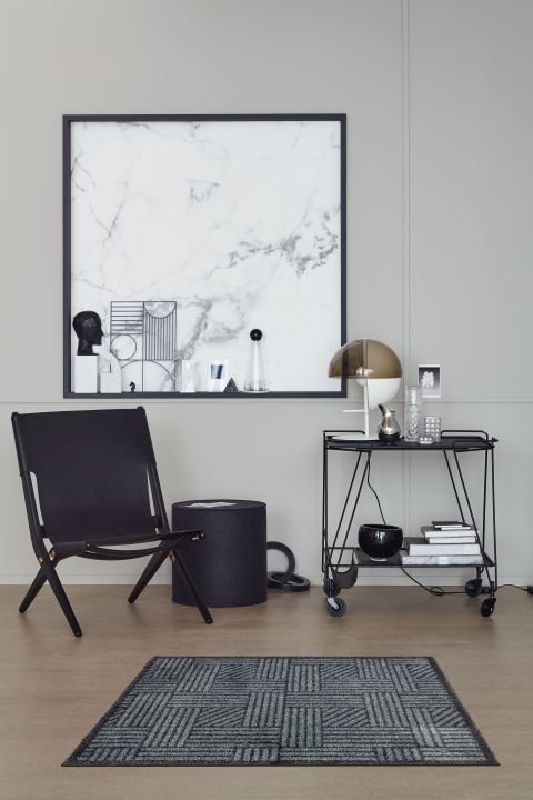 Schöner Wohnen Kollektion Fußmatte Streifengitter grau/anthrazit, 50 x 70 cm, Manhattan 1689040004040