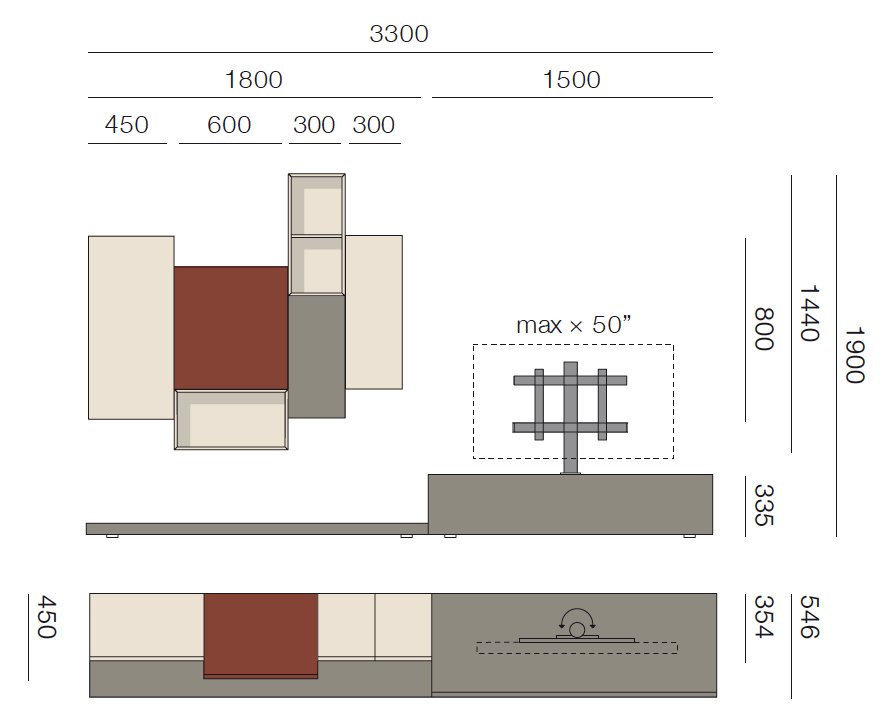 San Giacomo Wohnwand L5C50A Lampo