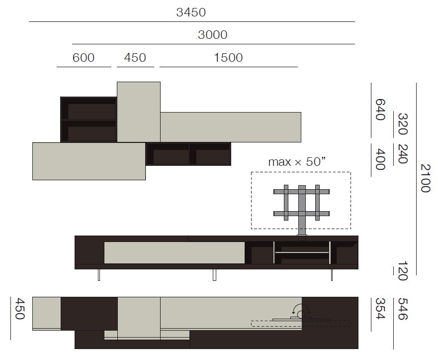 San Giacomo Wohnwand L5C52 Lampo