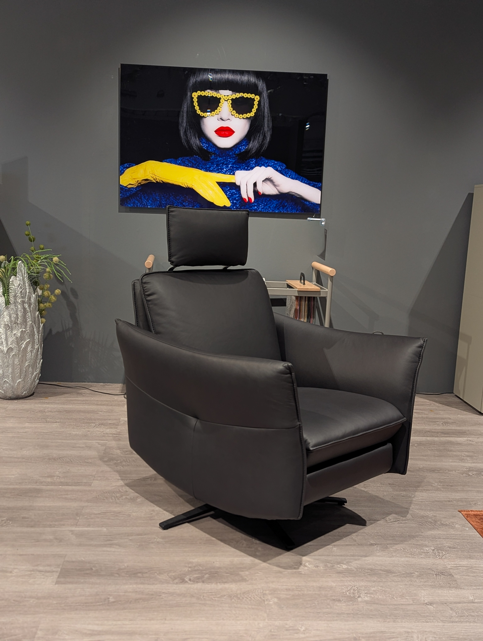 Himolla Relax-Sessel CUMUREX -  Leder SOFT-N alpin 22 - Kopfteil ausklappbar und im Neigungswinkel verstellbar