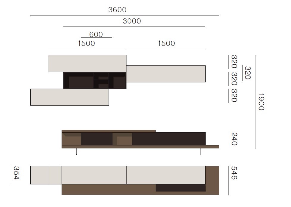 San Giacomo Wohnwand L5C30 Lampo