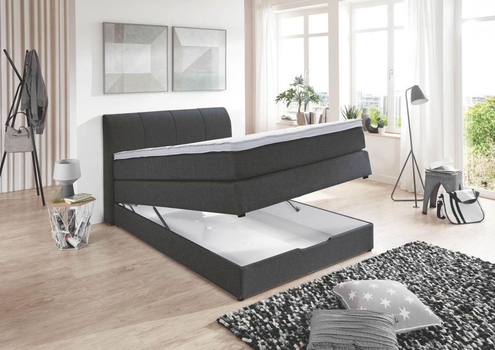 sun garden Boxspringbett BX1440 Modesto grau 100 x 200 cm
