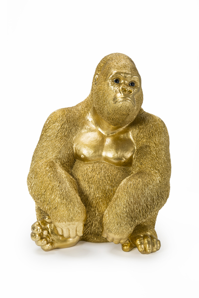 Skulptur gold - 39 cm - KARE Monkey Gorilla Side Medium Gold