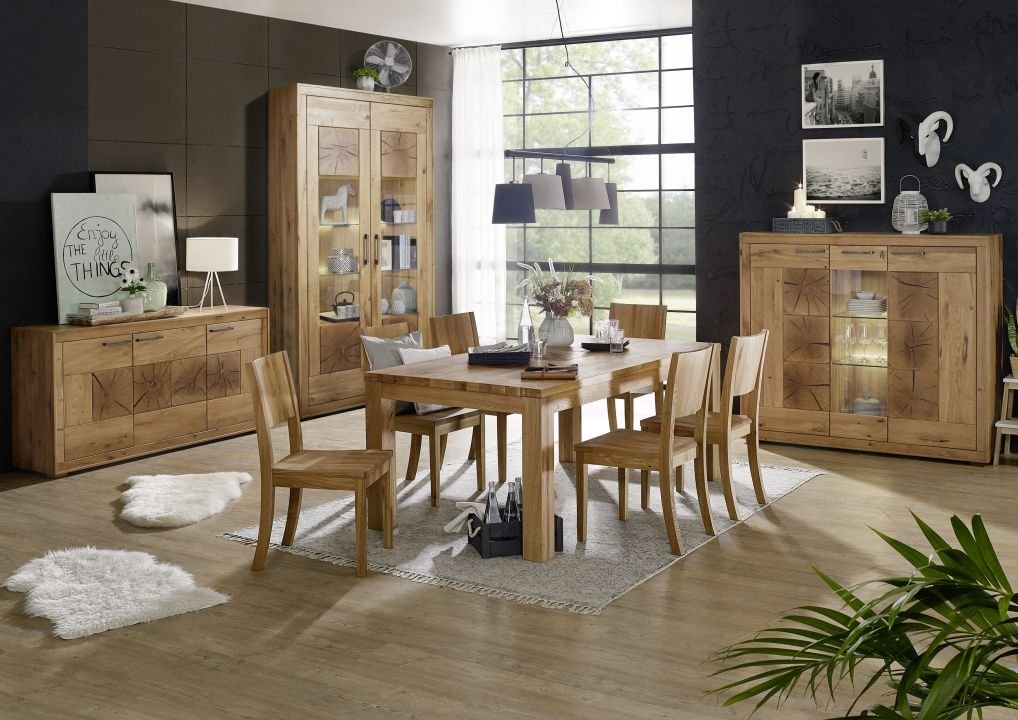 Esstisch Woodlane Wildeiche natur geölt 180 x 90 cm