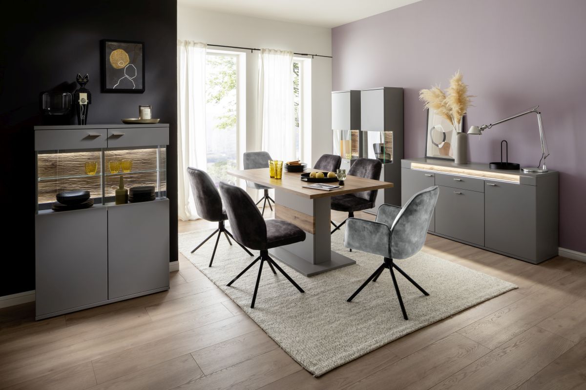 4 Fuß Stuhl Webstoff cappuccino mit Keder - 180 Grad drehbar, mit Autoreturn - MCA furniture Pemba