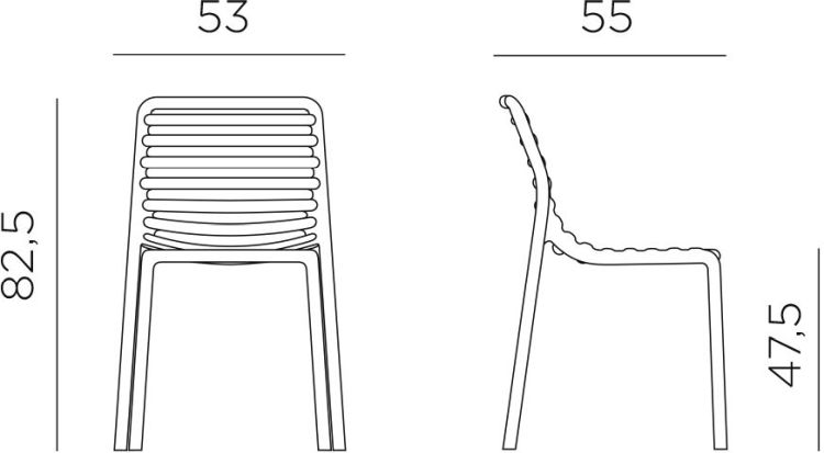 Nardi Stuhl DOGA BISTROT  pera - gelb - Recyclebarer Kunststoff. - stapelbar