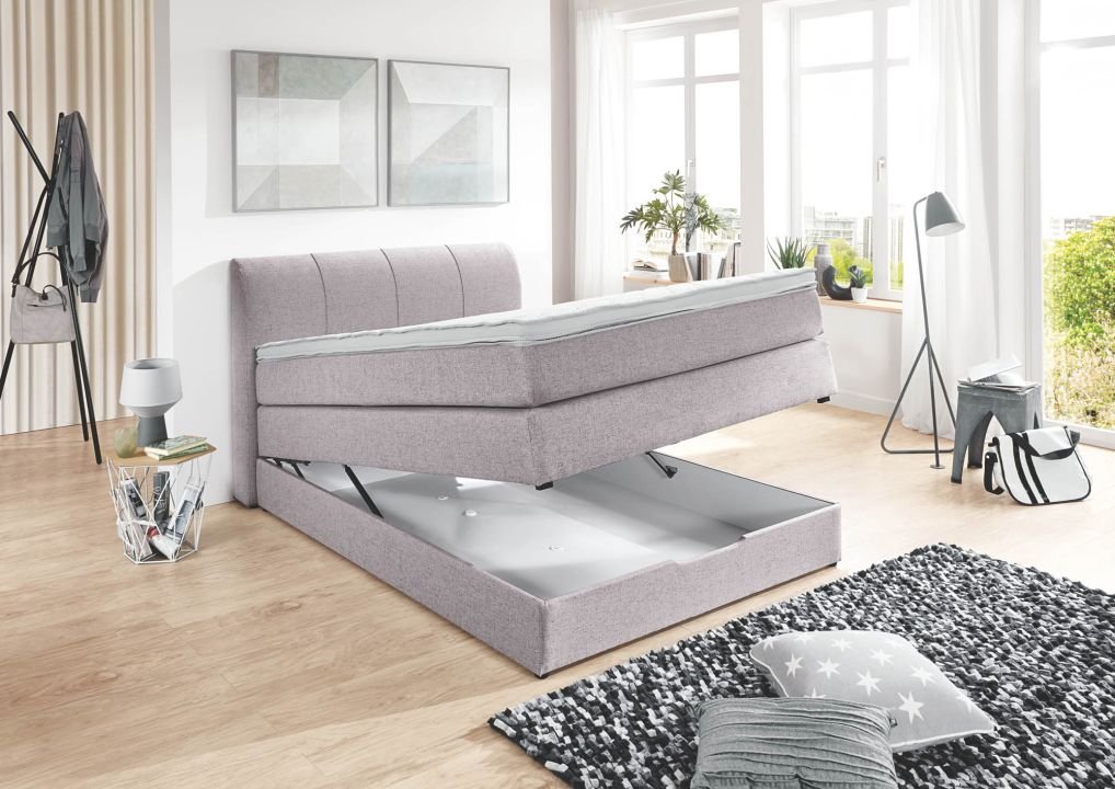 Boxspringbett Trondheim uni silver 120 x 200 cm
