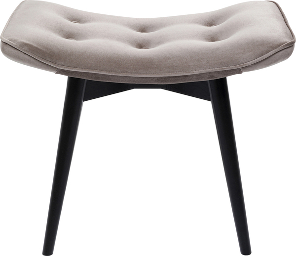 Hocker grau - 46 x 59 cm - KARE Black Vicky Velvet Grau
