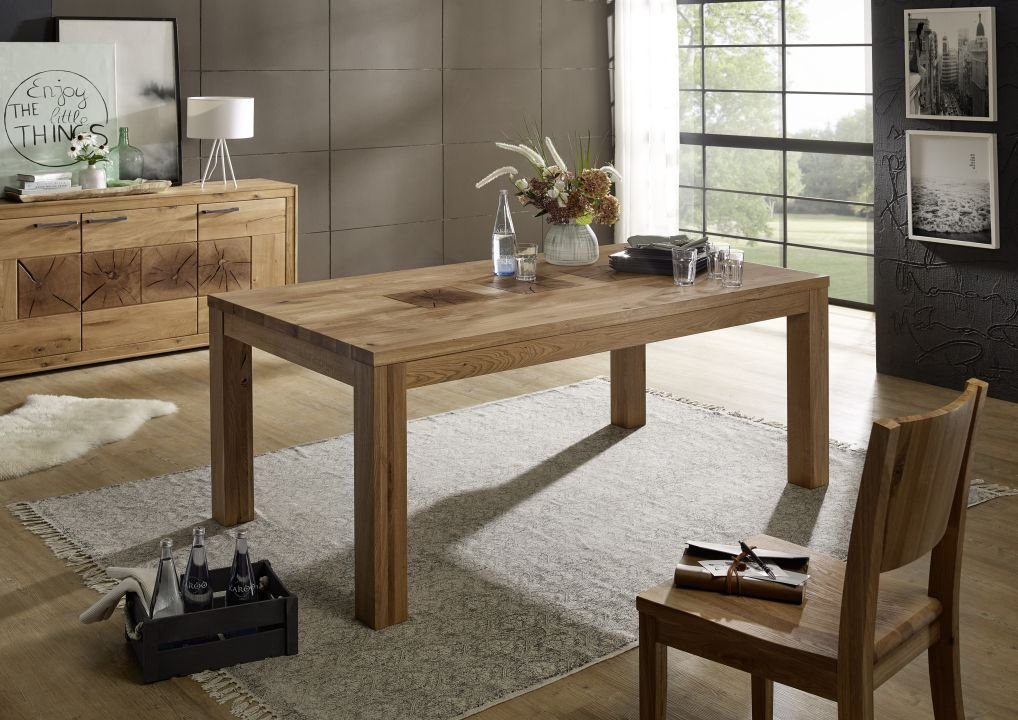 Esstisch Woodlane Wildeiche natur geölt 180 x 90 cm