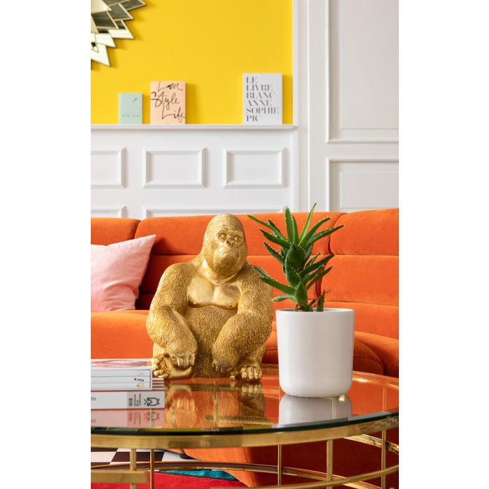 Skulptur gold - 39 cm - KARE Monkey Gorilla Side Medium Gold