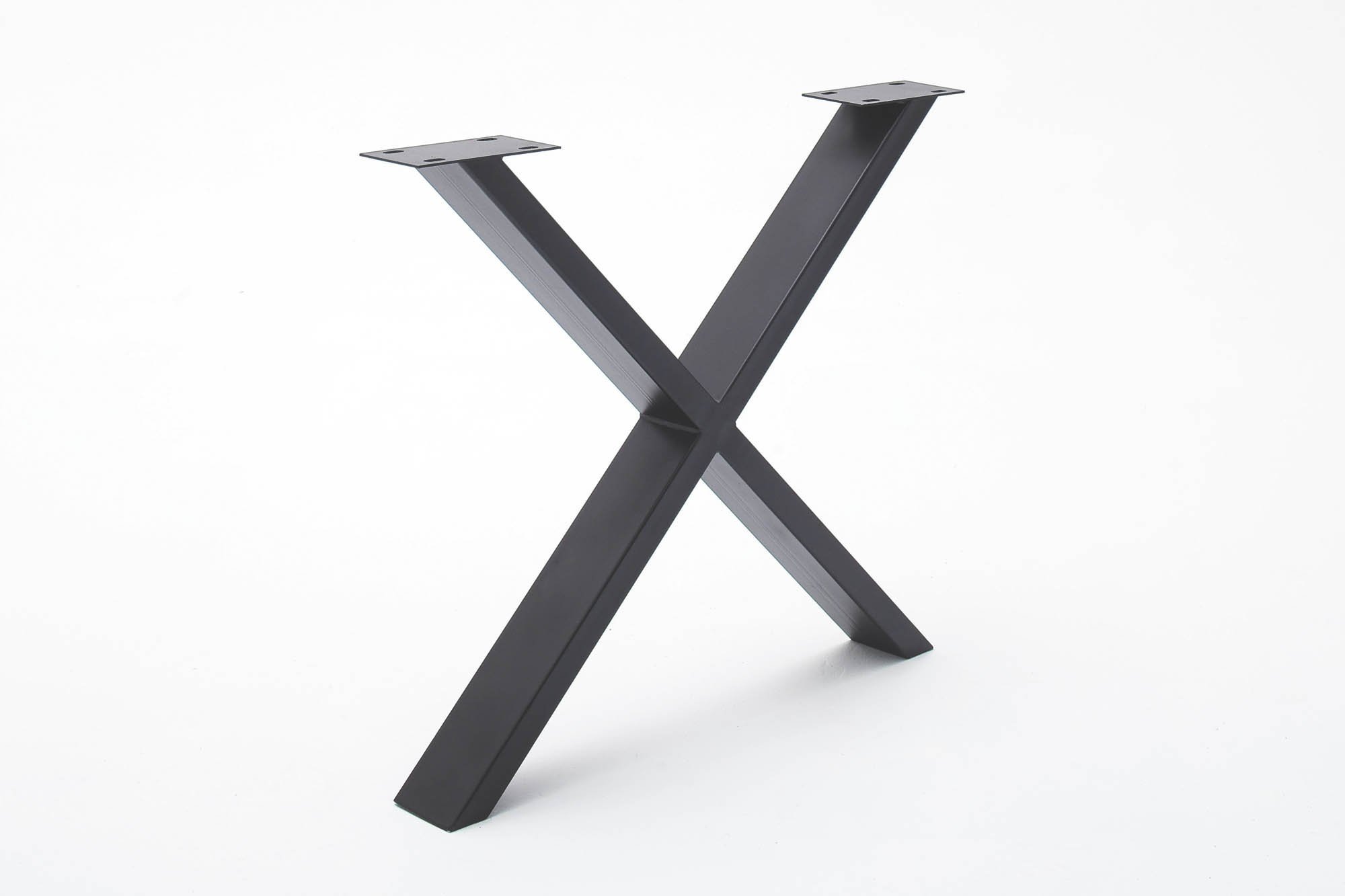 Elfo Möbel Esstisch Eiche geölt Durchg. Lamelle mit Baumkante , Gestell: X-Fuß Schwarz , 240 x 100 cm , Walton S1002524 + S3000TXS