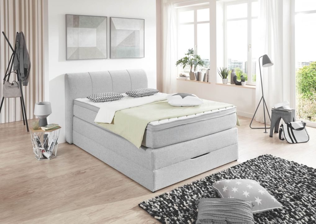 Boxspringbett Trondheim uni silver 120 x 200 cm