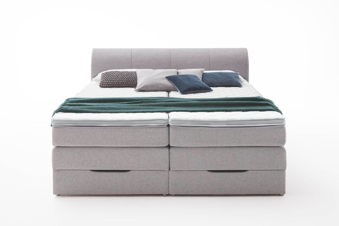 sun garden Boxspringbett BX1440 Modesto silber 180 x 200 cm