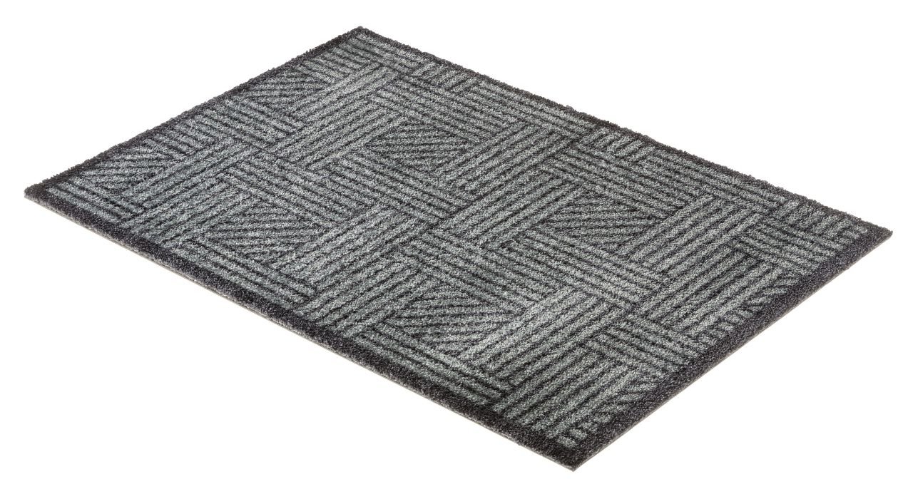 Schöner Wohnen Kollektion Fußmatte Streifengitter grau/anthrazit, 50 x 70 cm, Manhattan 1689040004040