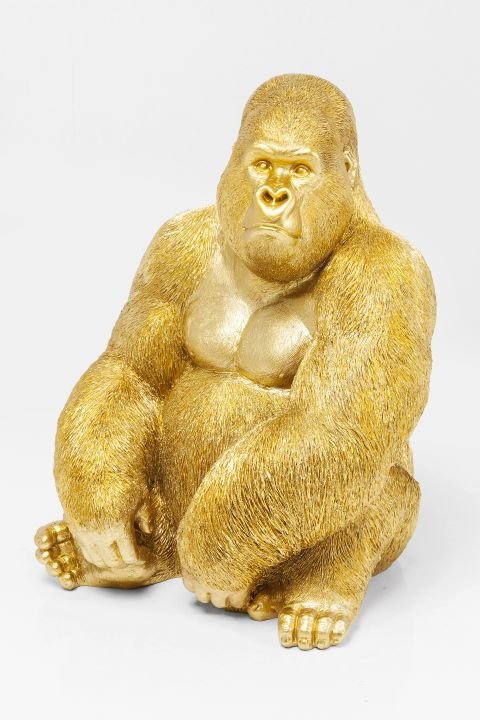 Skulptur gold - 39 cm - KARE Monkey Gorilla Side Medium Gold